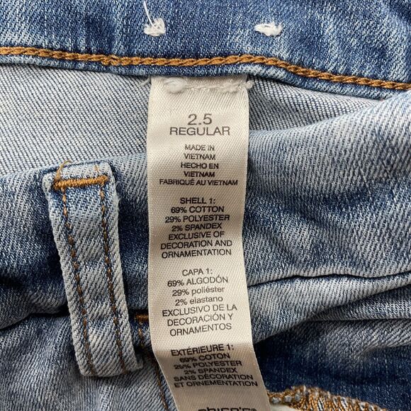 Chico's Perfect Stretch Girlfriend Slim Ankle Jeans Size 2.5R Embellished Split - Picture 5 of 14